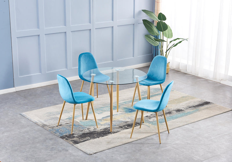 Bergen Dining Chair Velvet Blue