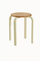 Ollie Natural Oak & Cream Stool