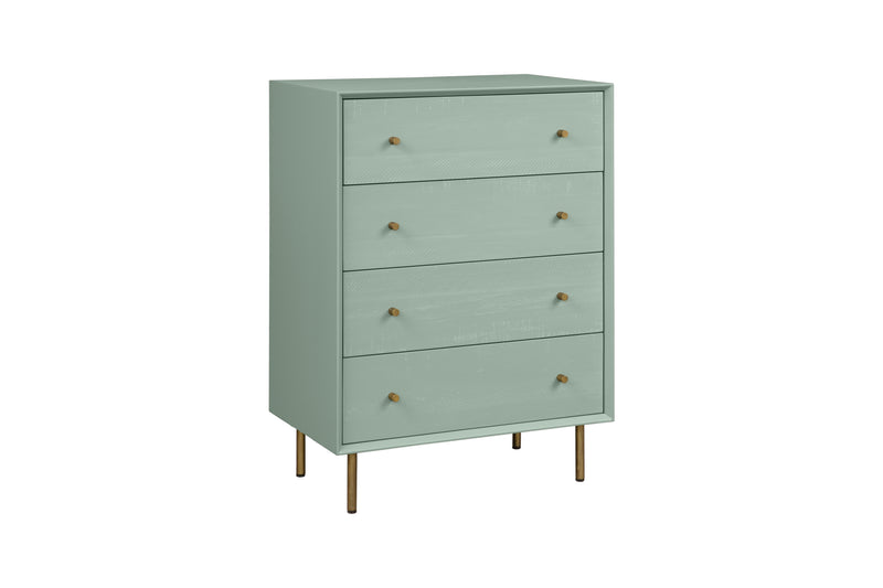 Olive 4 Drawer Tall Chest Sage Green
