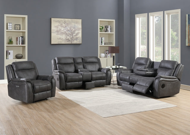 Felix 2 Seater Electric Reclining Sofa With 2 Cooler Cupholders, Wireless Charger, Speakers & Drawer Slate