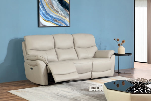 Cardo Electric Reclining 3 Seater Sofa Light Grey
