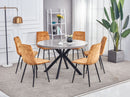 San Fran Round Dining Table Grey Marble