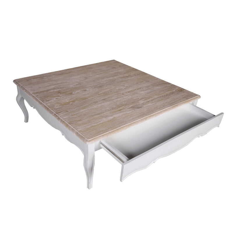 4ft Sophie Square Coffee Table with Drawer - Oak Antique