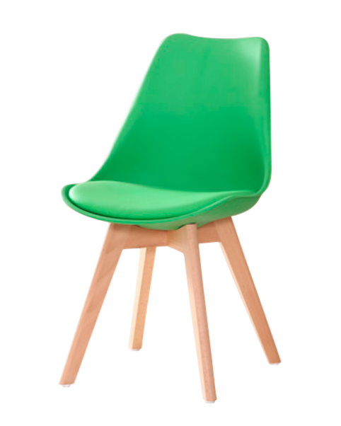 Eames Style Dining Chairs Green with padded seat - Back in stock this April
