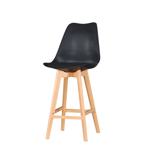 Eames Style Deluxe Bar Stool Black