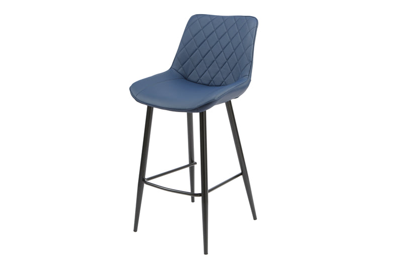 Sydney Bar Stool Blue With Black Legs