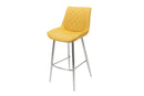 Sydney Bar Stool Yellow With Chrome Legs