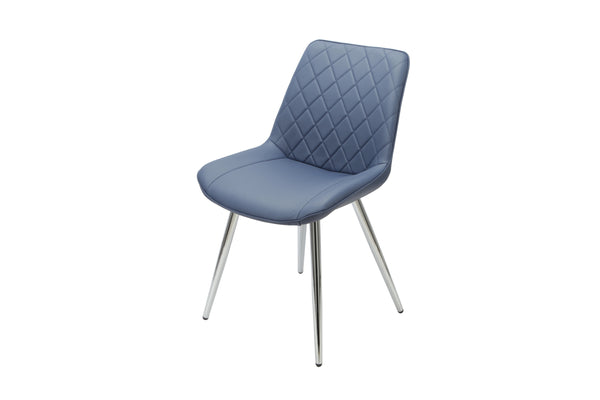 Sydney Dining Chair Blue With Chrome Legs