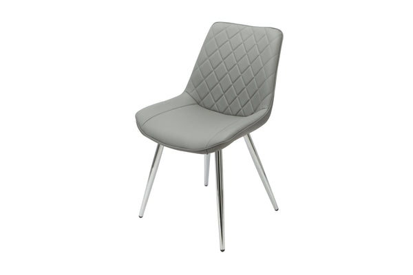 Sydney Dining Chair Grey With Chrome Legs