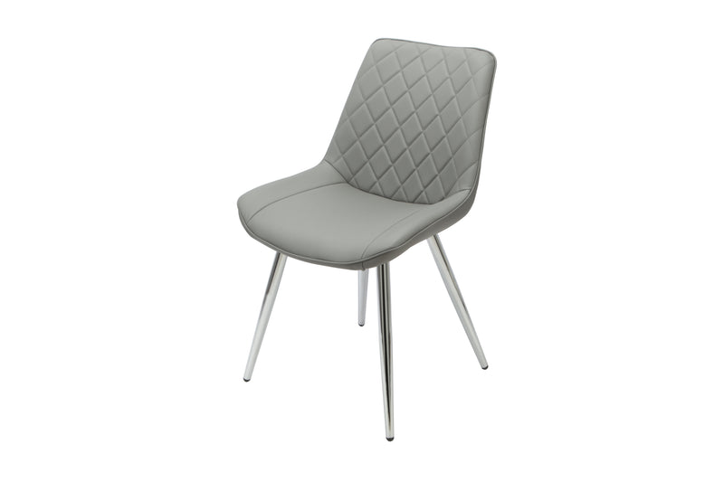 Sydney Dining Chair Grey With Chrome Legs