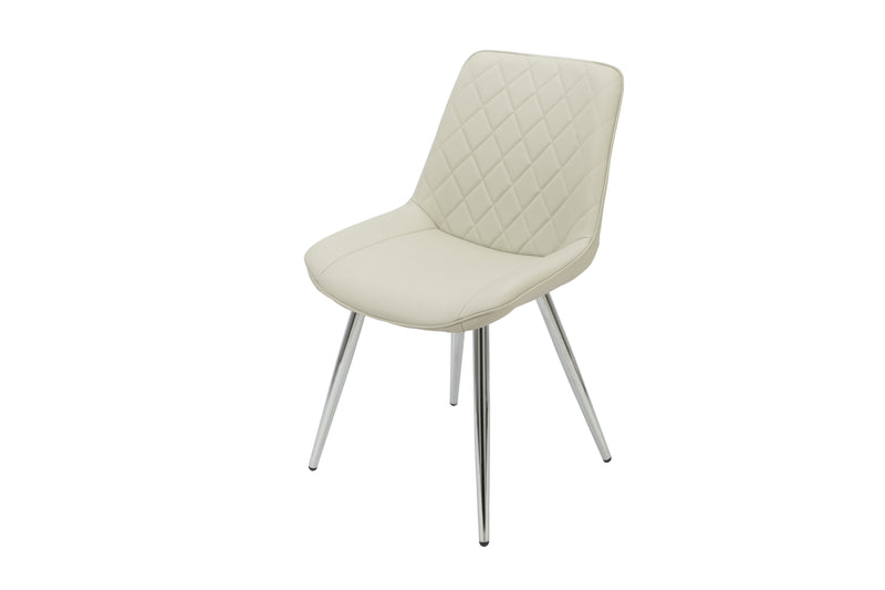 Sydney Dining Chair Taupe With Chrome Legs