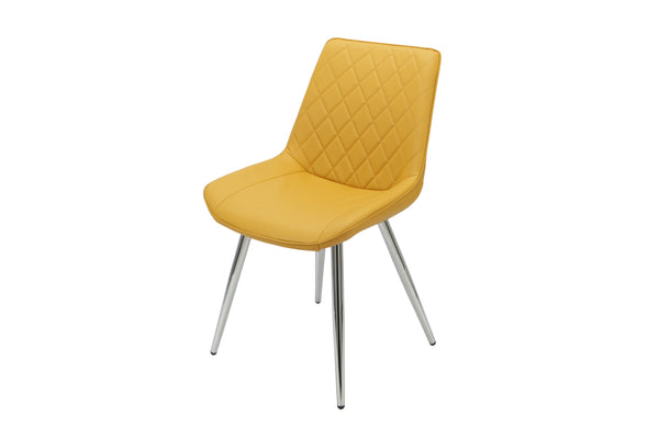 Sydney Dining Chair Yellow With Chrome Legs