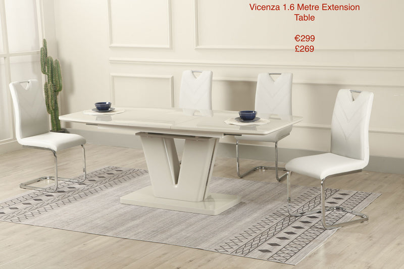 Vincent 1.6 Metre Extension Table Light Grey