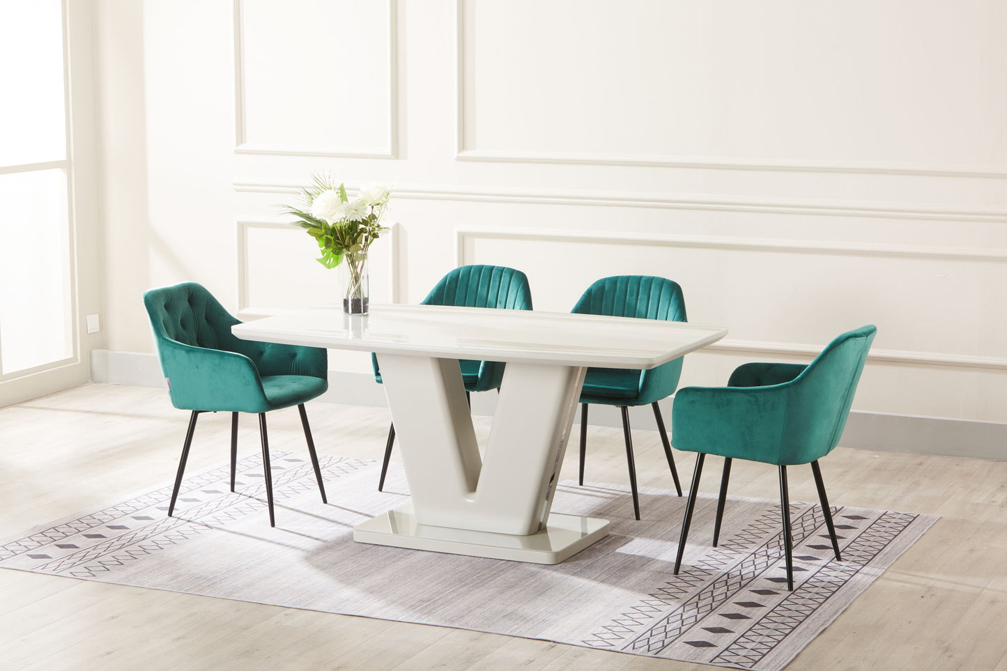 Vincent 1.6 Metre Fixed Table Light Grey