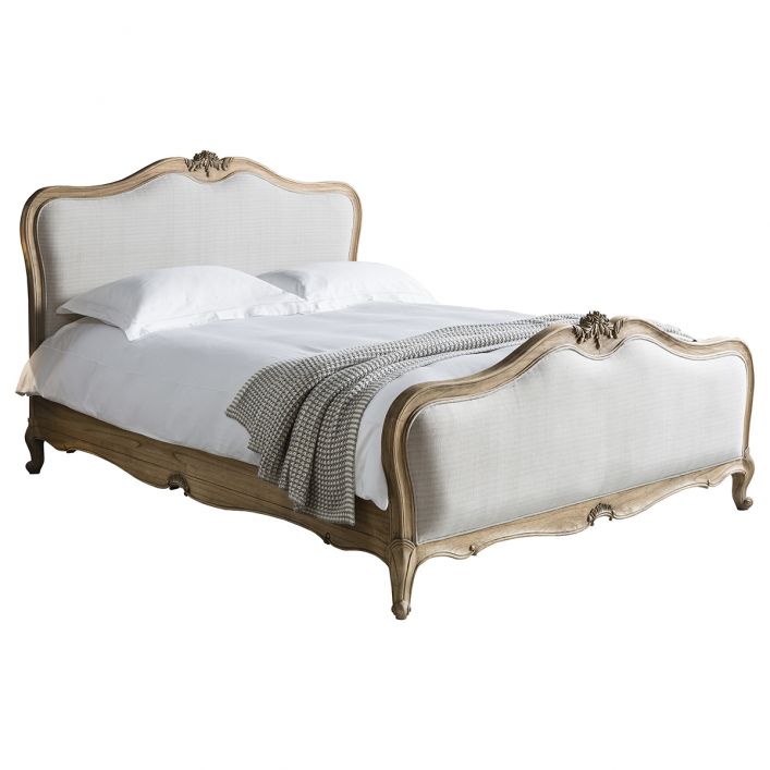 Elegance 6' Linen Upholstered Bed Weathered