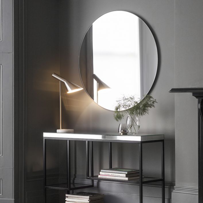 Hallie Round Mirror Black 1000mm