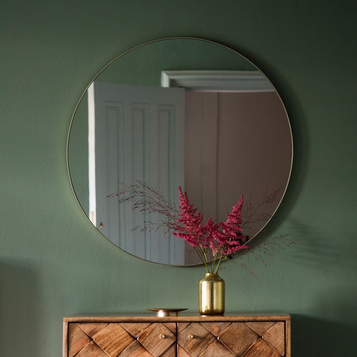 Bow Round Mirror Champagne 800x800mm