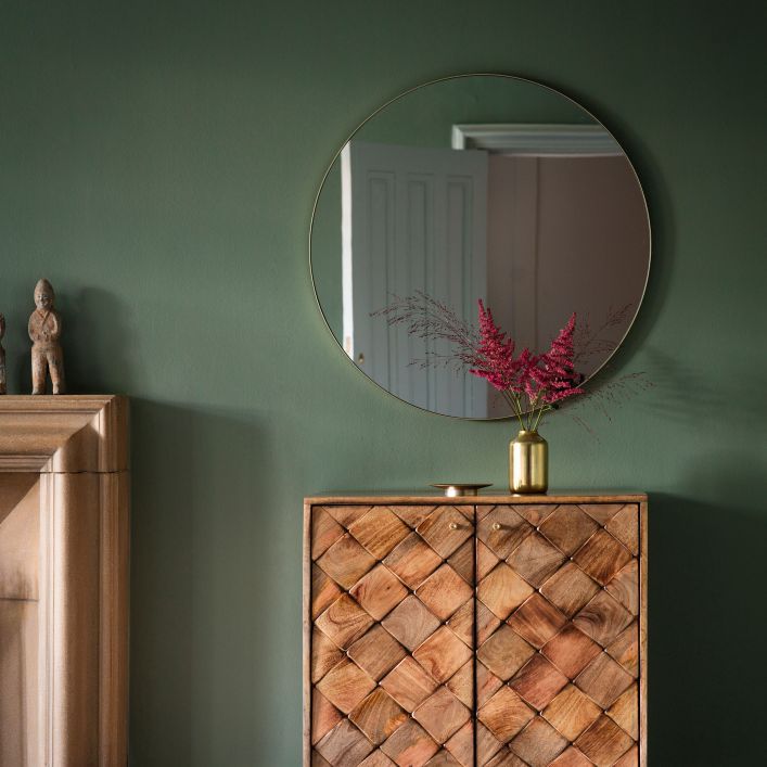 Bow Round Mirror Champagne 800x800mm