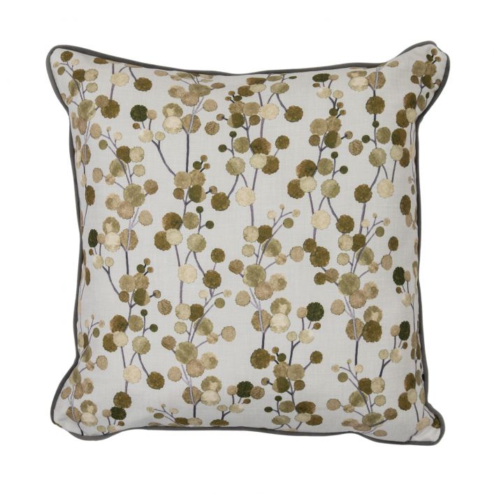 Heritage Pom Pom Cushion Steel 550 x 550mm