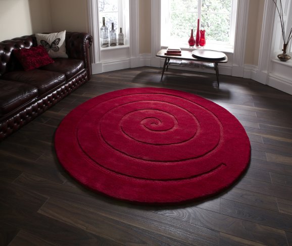 Spiral Rug Red