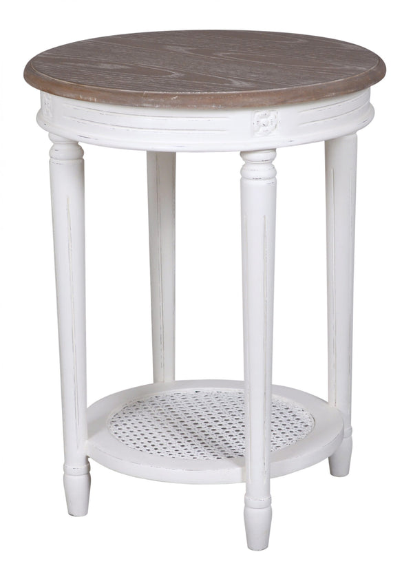 Helen Round Side Table with Shelf