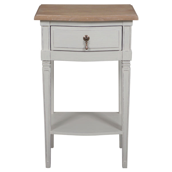 Bella  Side Table with Shelf - Wood Top
