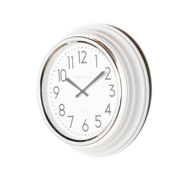 Retro Café Clock Ivory Gloss 35cm