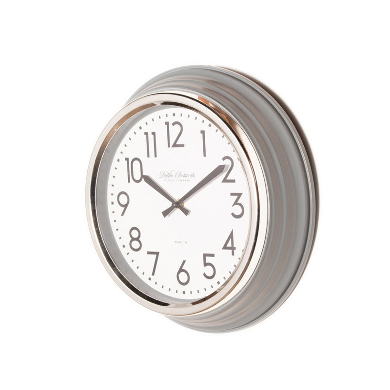 Retro Café Clock Grey Gloss 35cm