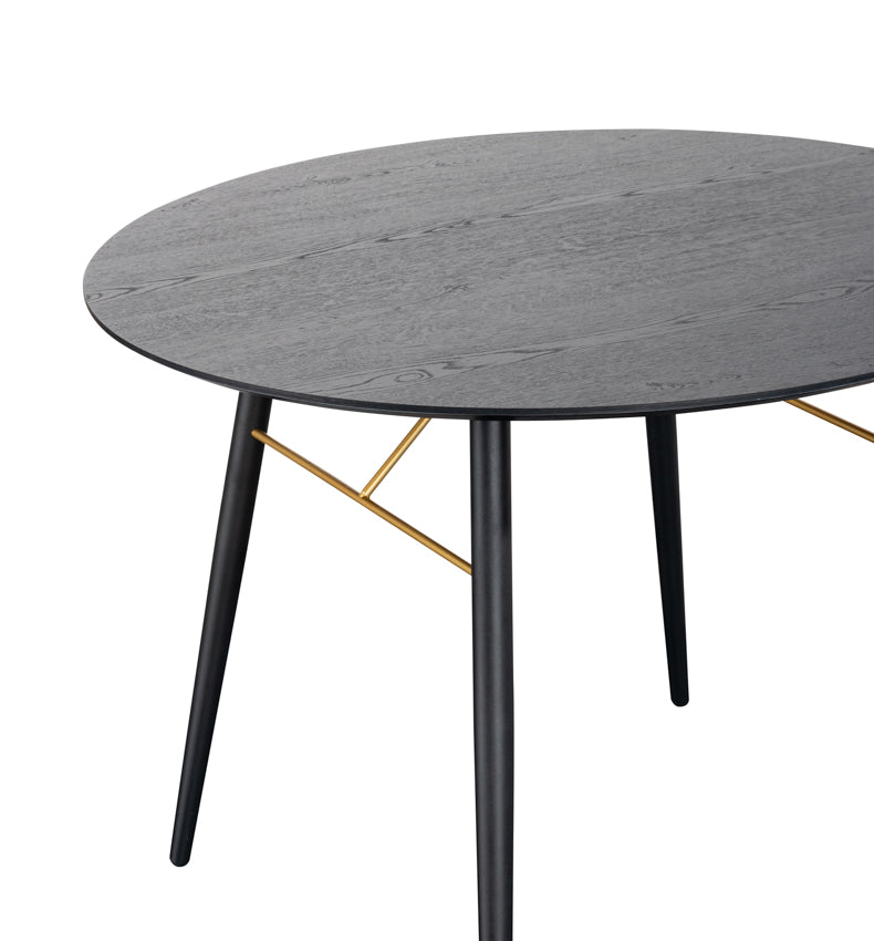 Barca Round Dining Table 1000 - Black and Copper