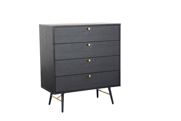 Barca 4 Drawer Chest - Black and Copper