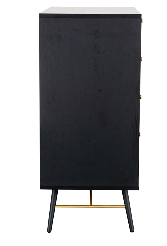 Barca 4 Drawer Chest - Black and Copper