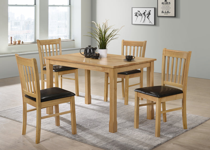 Burnley 4 Foot Table With 4 Chairs Natural Oak