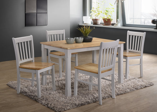 Burnley 4 Foot Table With 4 Chairs Grey & Oak
