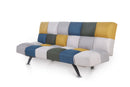 New York Sofa Bed - Mustard/Blue Patchwork