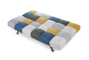 New York Sofa Bed - Mustard/Blue Patchwork