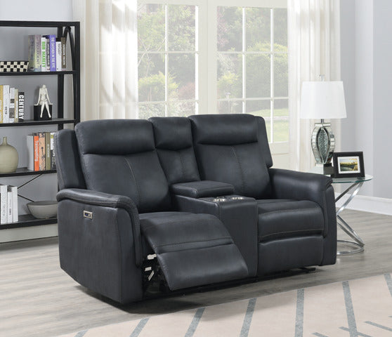 Caleb 2 Seater Electric Reclining Sofa with Console & Wireless Charger