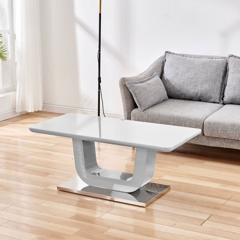 Eden Coffee Table With Glass Top Light Grey