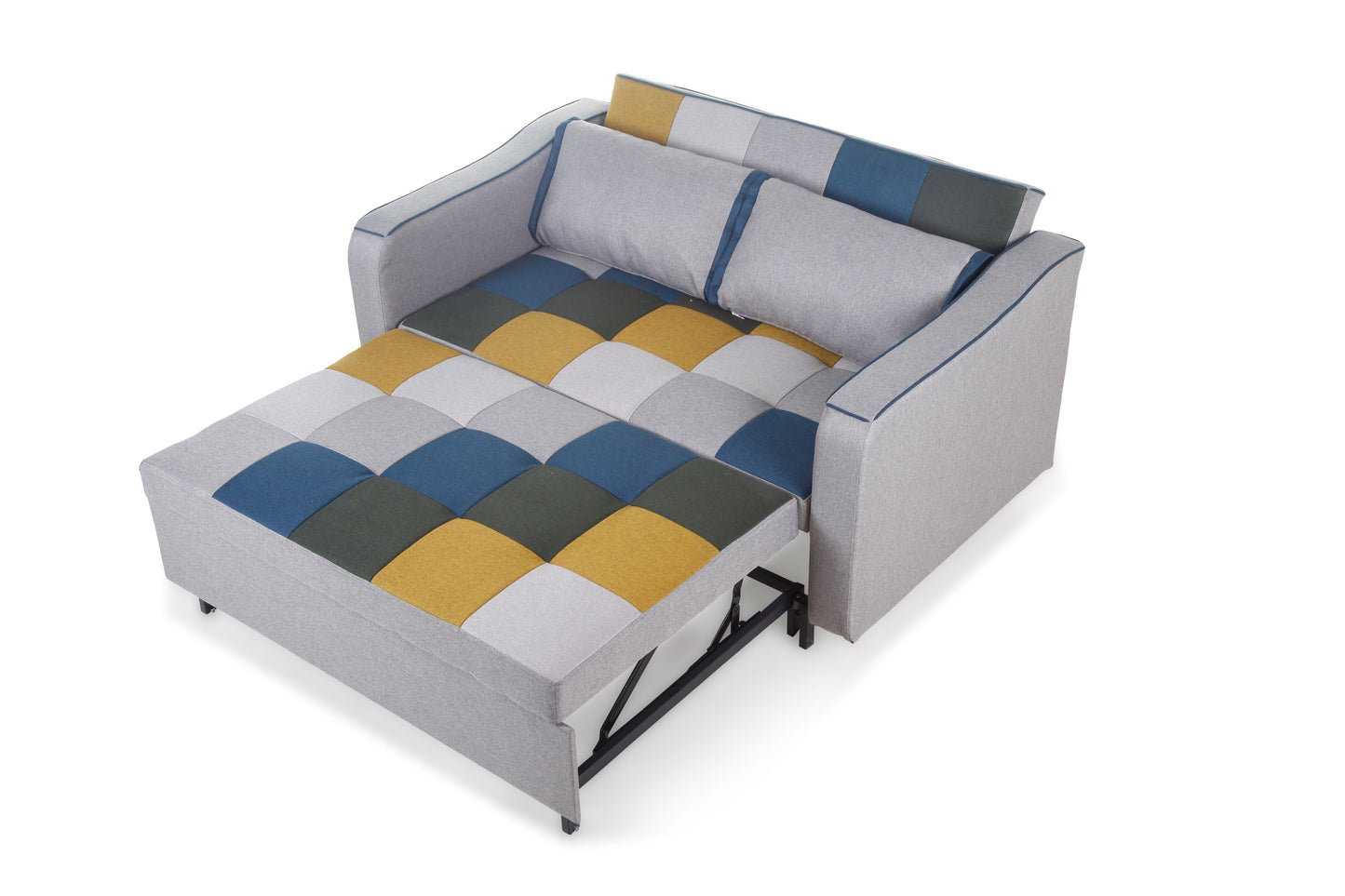 Achill Sofa Bed - Yellow/Blue Patchwork