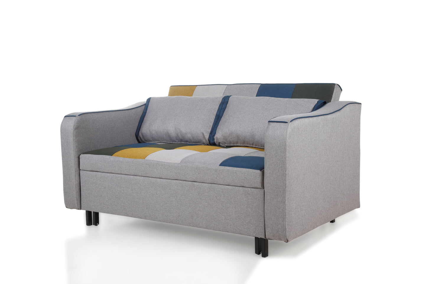Achill Sofa Bed - Yellow/Blue Patchwork