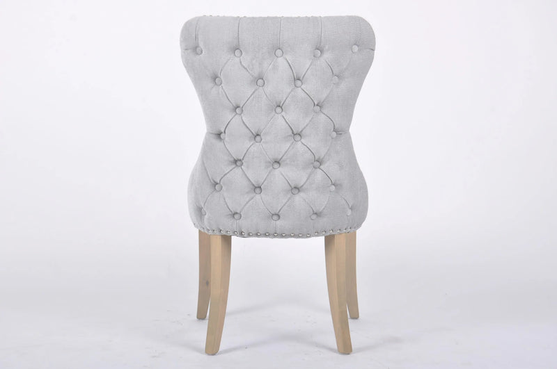 Grey Button Back Dining Chair