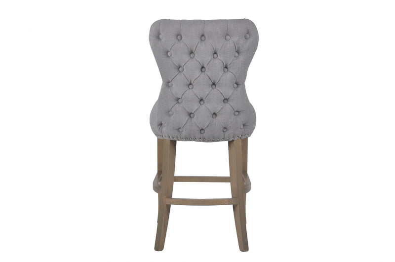 Grey Button Back Counter Stool