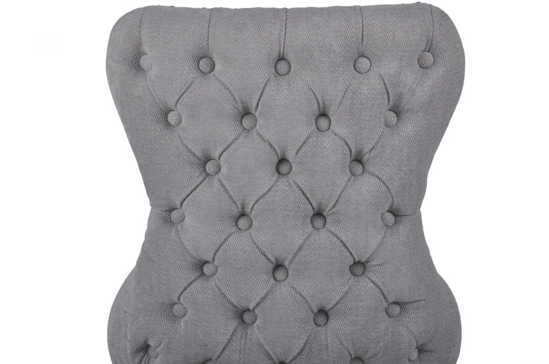Grey Button Back Counter Stool