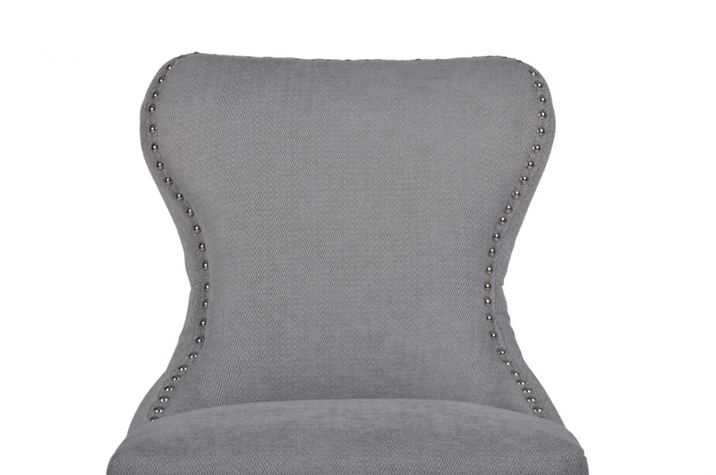 Grey Button Back Counter Stool