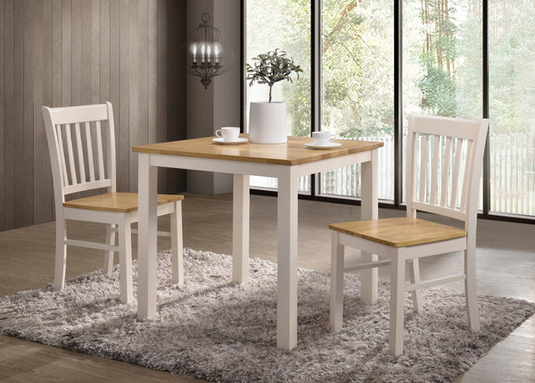 Gallow Square Table With 2 Chairs Cream & Oak