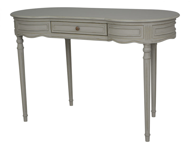 Hermitage Writing Desk - Grey with Gold Distress
