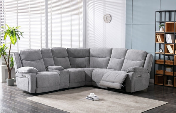 Berta Electric Corner Sofa Light Grey