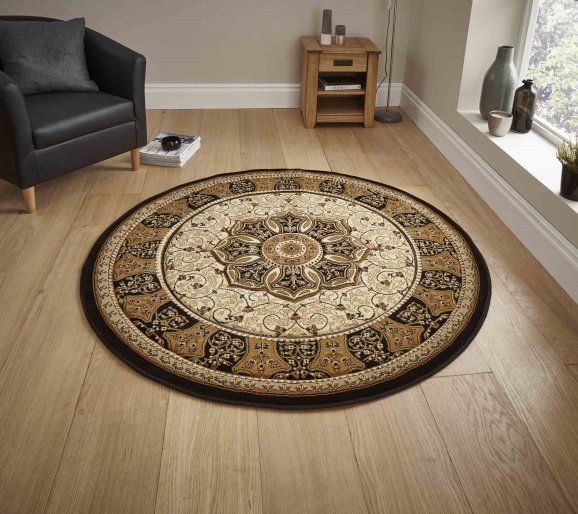Heritage 4400 Rug Black/Cream Circle