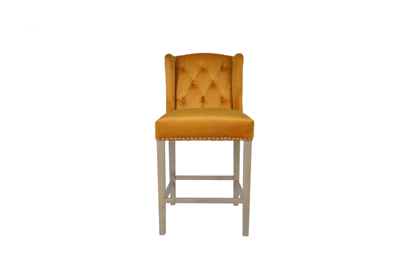 Dallas Velvet Counter Stool Mustard