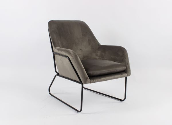 Kimmy Accent Chair With Black Metal Legs Grey