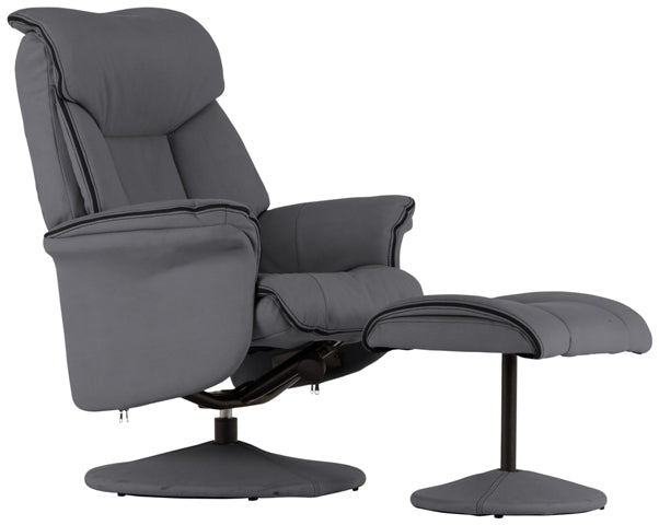 Killarney Chair & Footstool - Light Grey